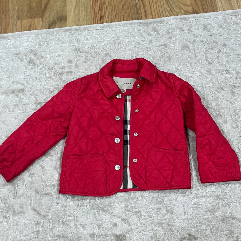 Authentic kids Burberry pink Quilted Jacket in size 3Y